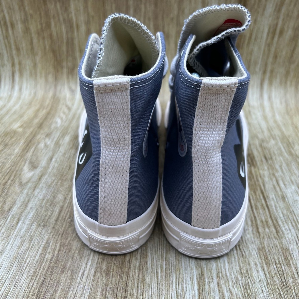 Comme des Garcons Play x Converse High Top Women's 8 Grey Black Heart 171847C - Picture 4 of 10